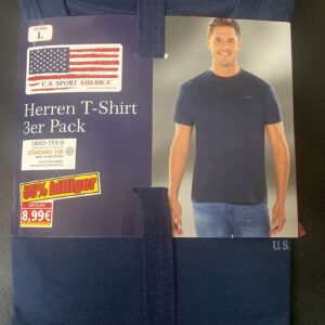 U.S. Sport America Herren T-Shirts 3er pack Dunkelblau Gr. L