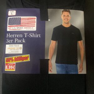 U.S. Sport America Herren T-Shirts 3er Schwarz Gr. L