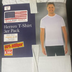 U.S. Sport America Herren T-Shirts 3er Weiß Gr. L