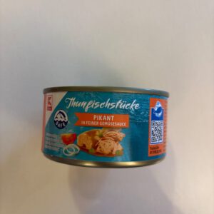 Thunfischstücke pikant in feiner Gemüsesauce